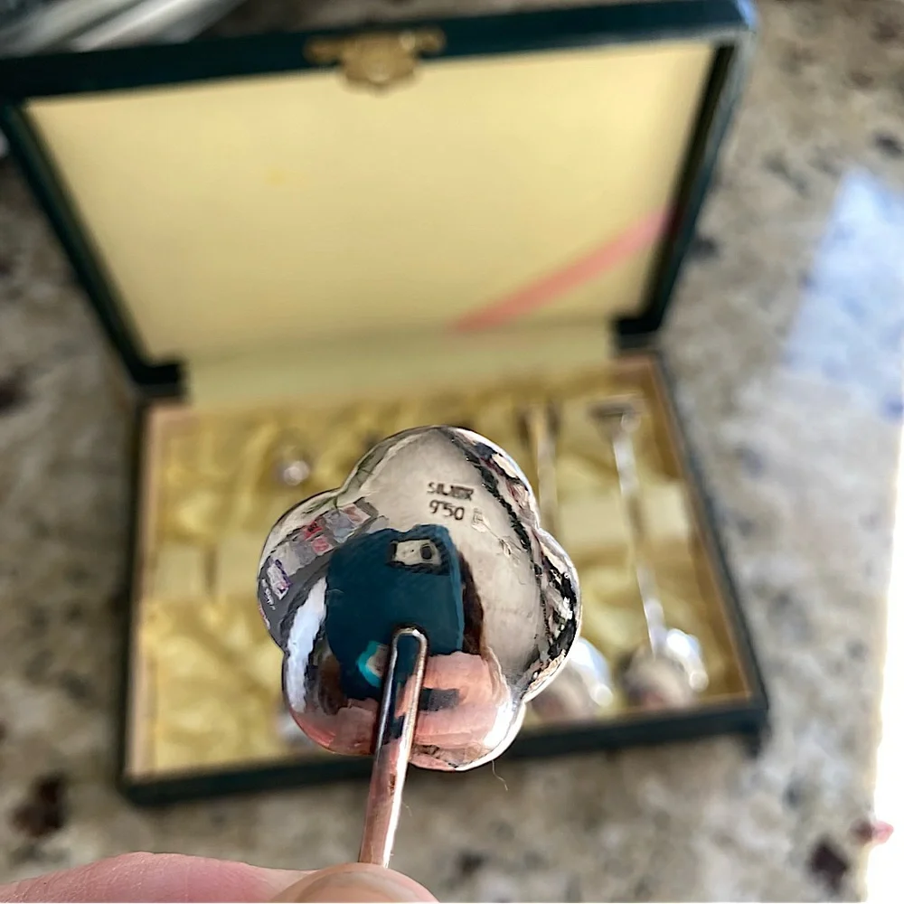 Antique Japanese Sterling Silver Demitasse Spoons, Set of 6 - Picture 15 of 16